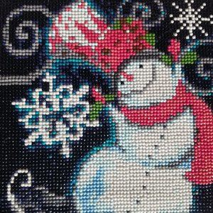 Finished Diamond Art   Happy Snowma